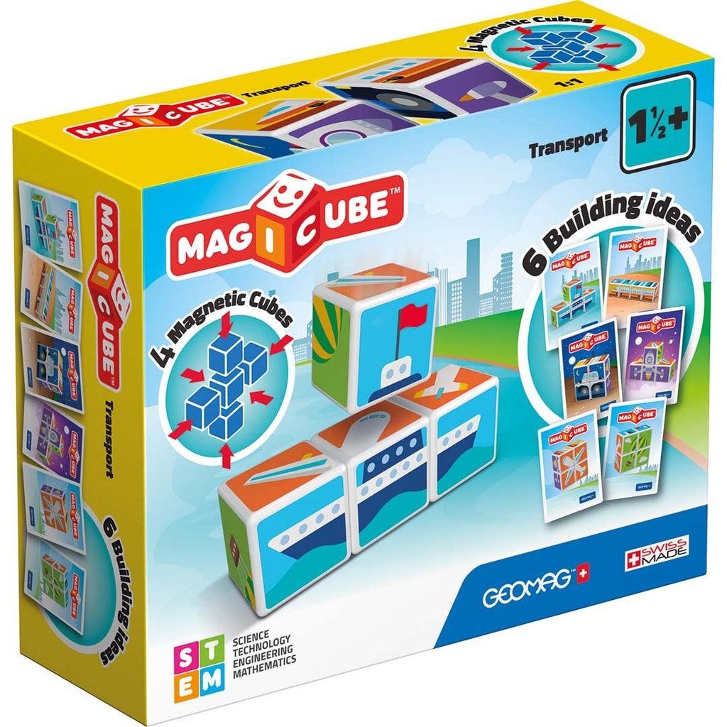 Magnetbausteine - Geomag Magicube Printed Transport + Cards 7 pcs - Geomag