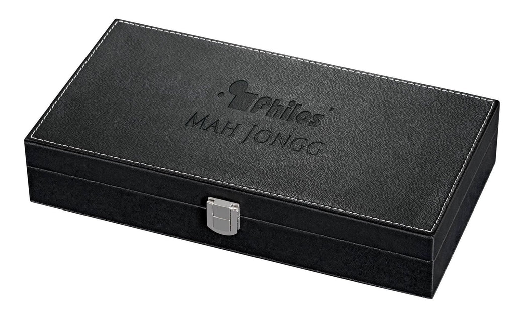 Mah Jongg Spiel klein mit Kassette & Spielsteinhalter, ohne arabische Zahlen
