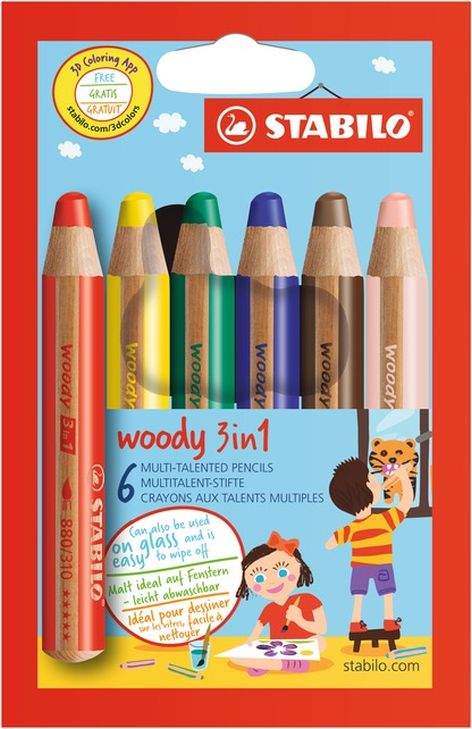 Malstifte woody 3 - in - 1 - Stabilo