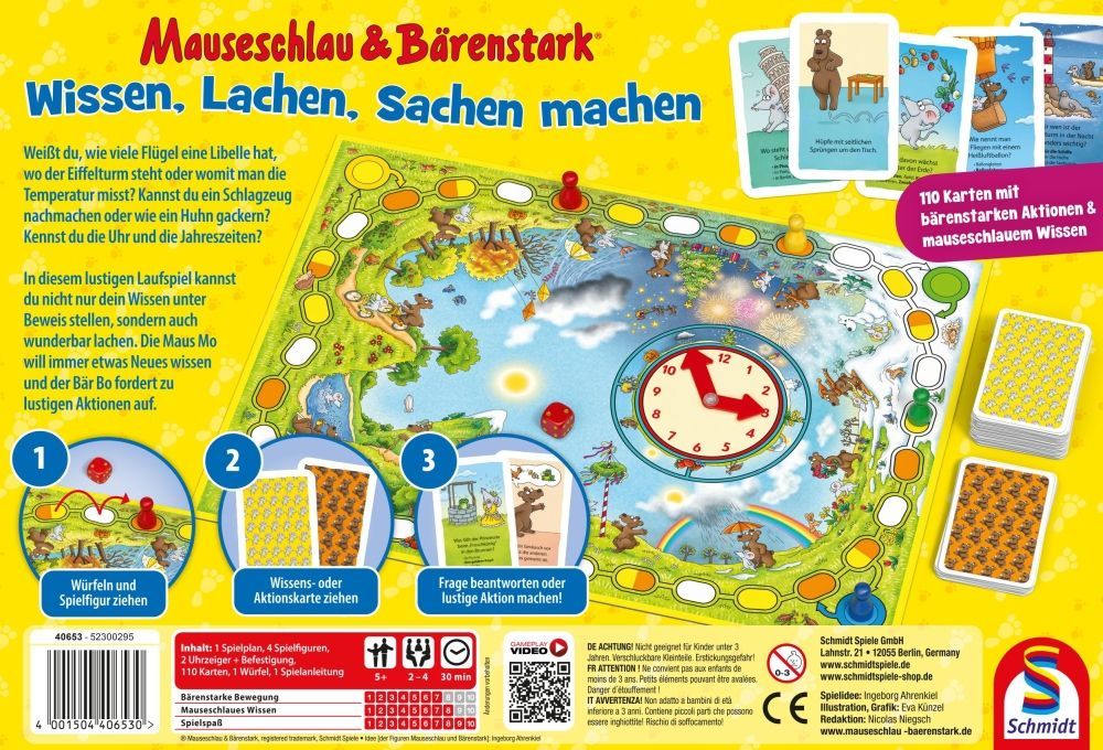 Kinderspiel Wissen Lachen Sachen Machen ab 5 Jahren mit Bewegung & Quizfragen
