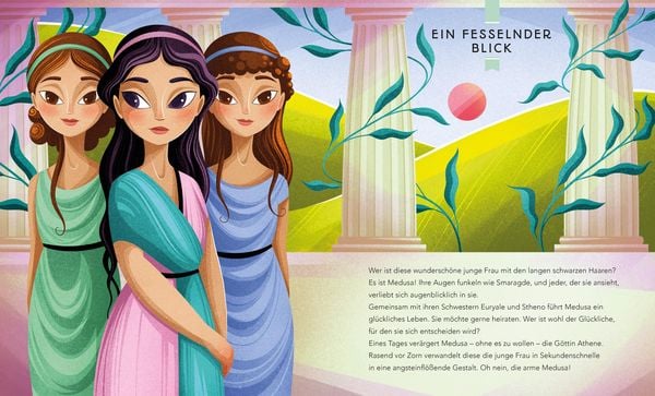 Kleine Bibliothek griechische Mythen: Medusa-Illustrationen