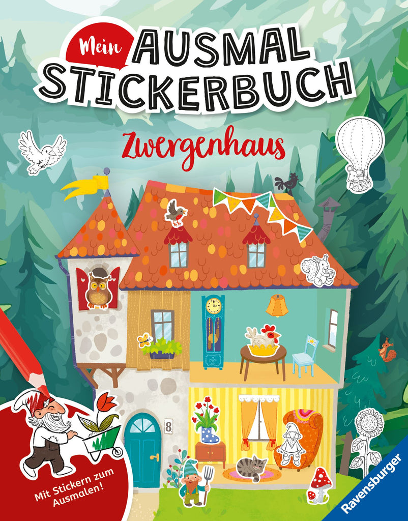 Mein Ausmal - Stickerbuch - Zwergenhaus - Ravensburger