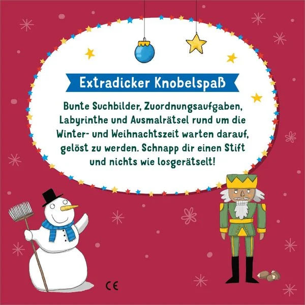 Weihnachtsrätsel für Kinder – bunter Rätselblock mit Illustrationen
