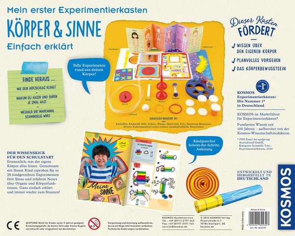 Kosmos Mein erster Experimentierkasten – Körper & Sinne: Lernspiel für Kinder ab 5 Jahren mit spannenden Experimenten zu Gleichgewicht & Wahrnehmung