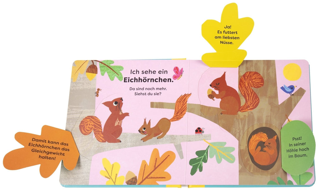Klappenbuch mit Fuchs, Eichhörnchen und Kaninchen