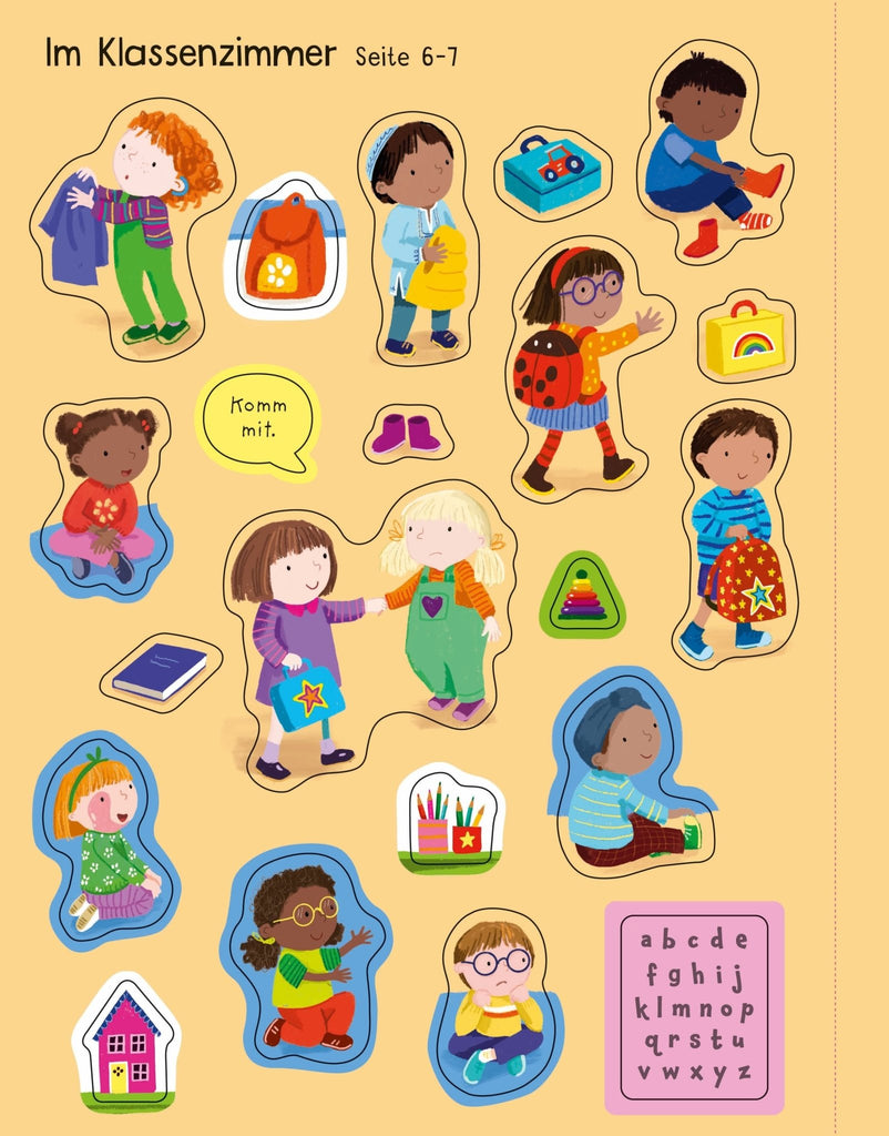 Kinder Stickerbuch Schule 32 Seiten Usborne ab 3 Jahren