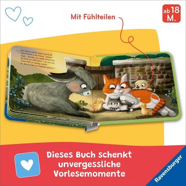 Vorlese-Fühlbuch Katze ab 18 Monaten mit Reimen
