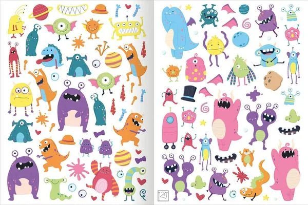 Stickerheft Monsterwelt mit flauschigen Aufklebern ab 4 Jahren