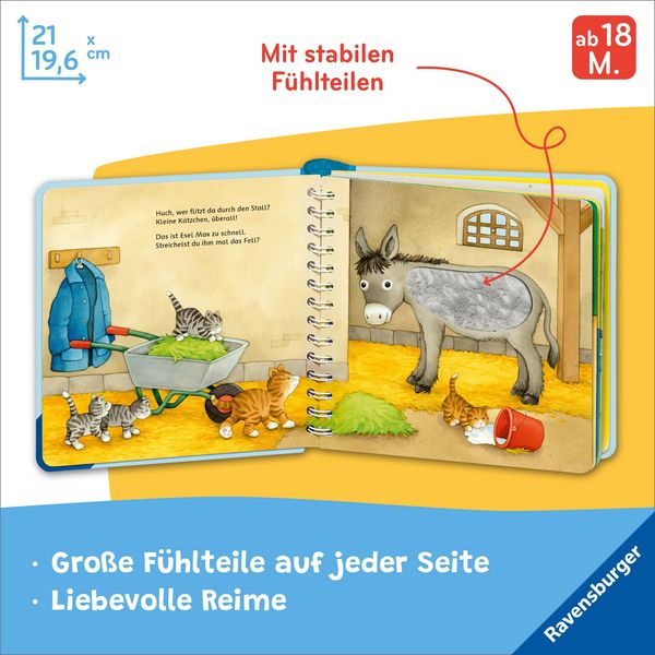 Fühlbuch Lieblingstiere spiralgebunden ab 18 Monate