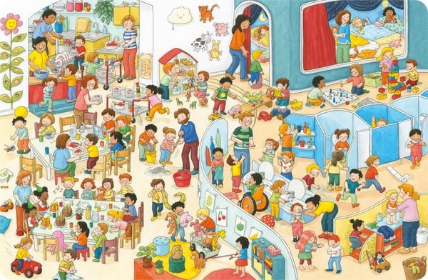 Bilderbuch Kita-Szenen Ankunft bis Sommerfest