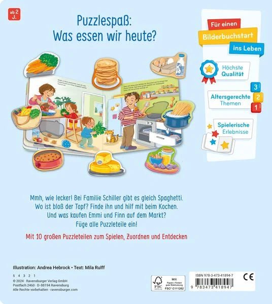 Mein großes Puzzle - Spielbuch: Das essen wir heute - Ravensburger