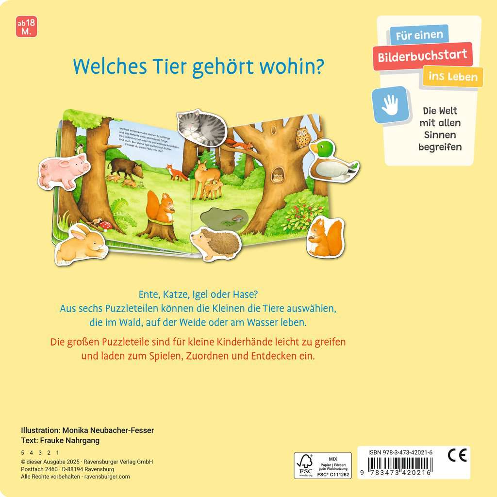 Mein liebstes Puzzle - Spielbuch - Tiere - Ravensburger