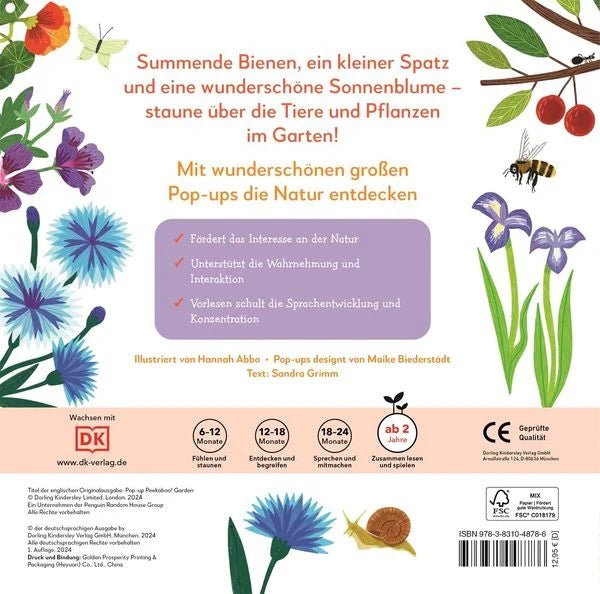 Kinderbuch Garten ab 2 – Pop-up-Bilderbuch mit Pflanzen & Tieren
