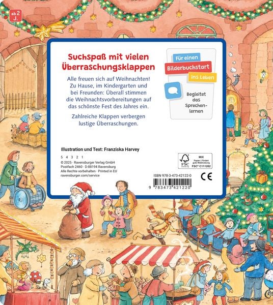 Wimmelbilder zu Stadt, Kindergarten und Zuhause im Advent
