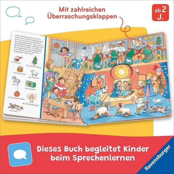 Sachen suchen Wimmelbuch mit weihnachtlichen Szenen
