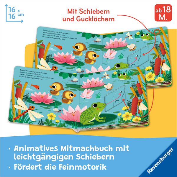 Schiebebuch Kleine Tiere Bewegung für Babys ab 18 Monate