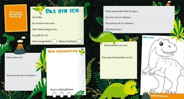 Meine Freunde Dino Cover – Freundebuch mit lustigen Wackelaugen

