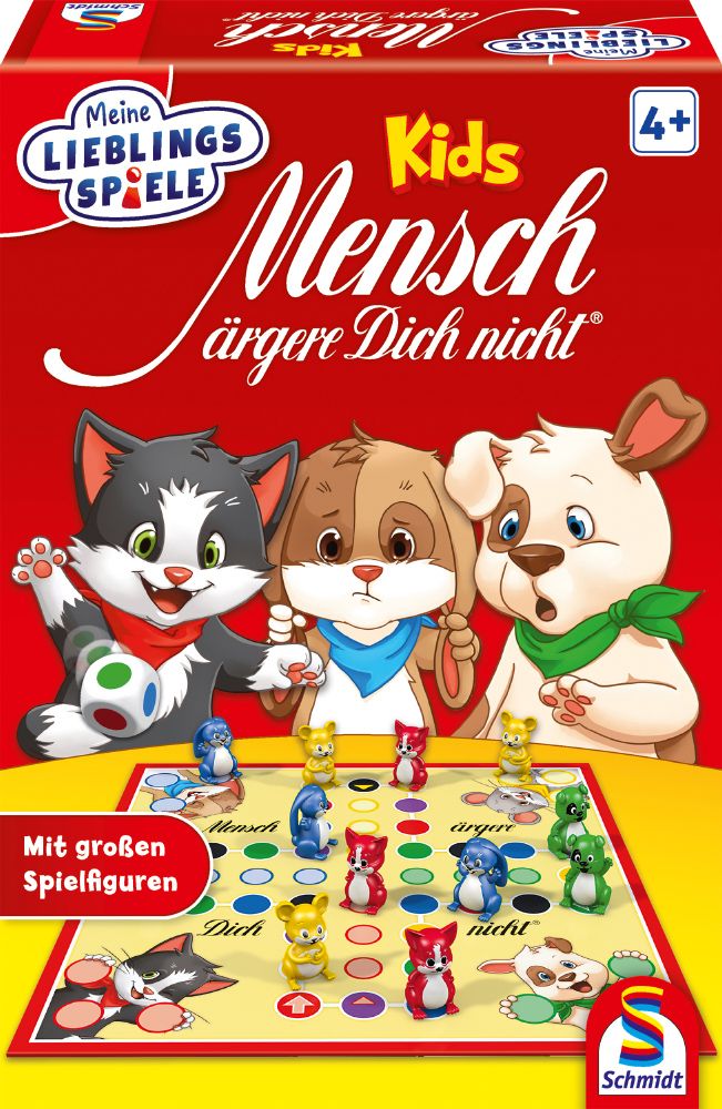 Mensch ärgere Dich nicht Kids mit 3D-Figuren und Farbwürfeln ab 4 Jahren
