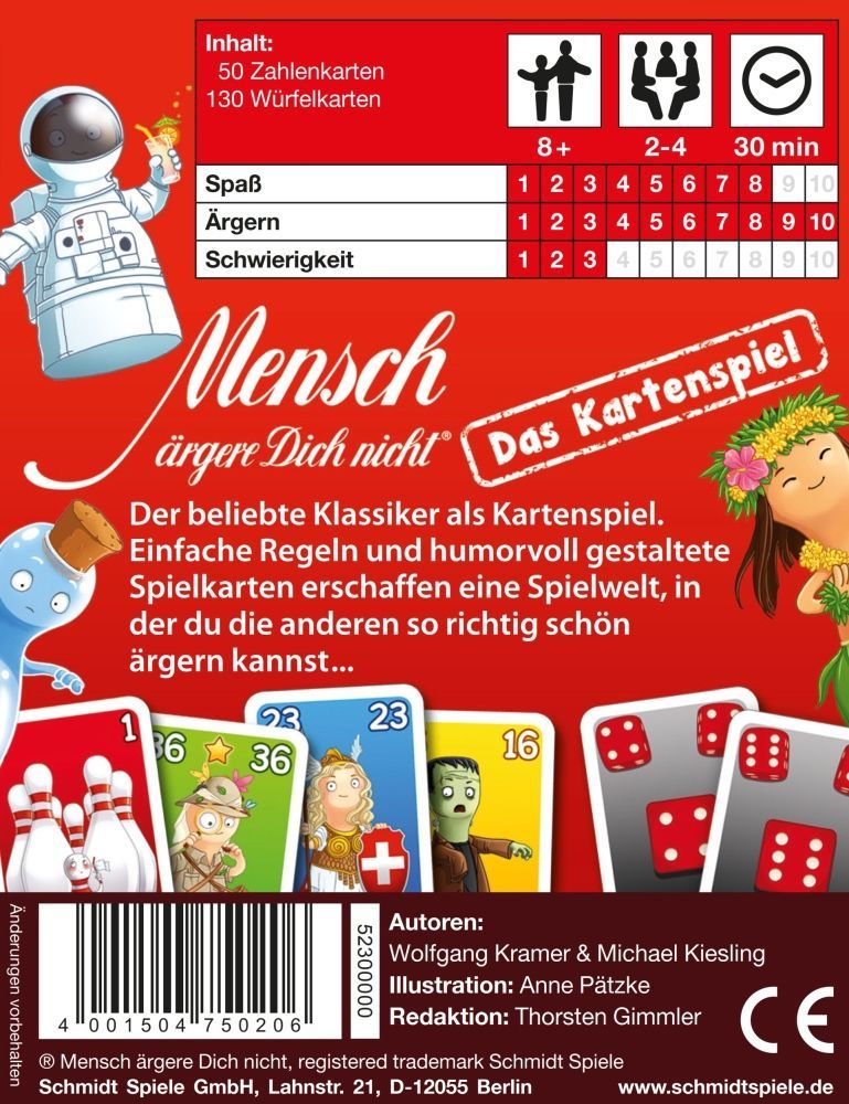 Mensch ärgere Dich nicht Kartenspiel für 2–4 Spieler ab 8 Jahren