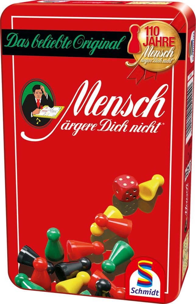 Mensch ärgere Dich nicht Reisespiel in Metalldose