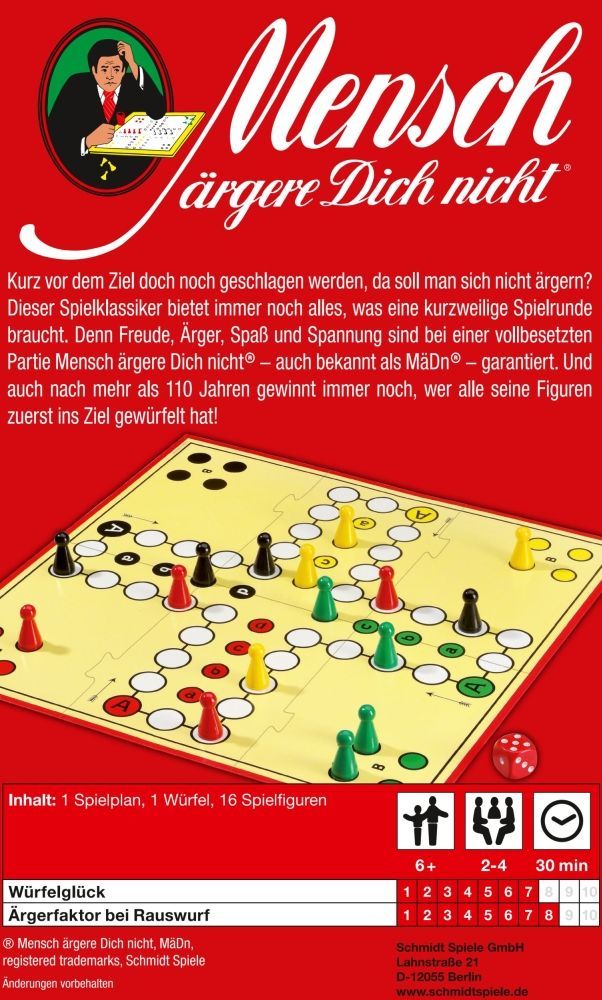 Mensch ärgere Dich nicht Reisespiel in Metalldose