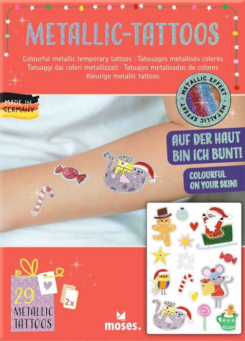 Metallic Tattoos Weihnachten Kinder 24 Motive festlich
