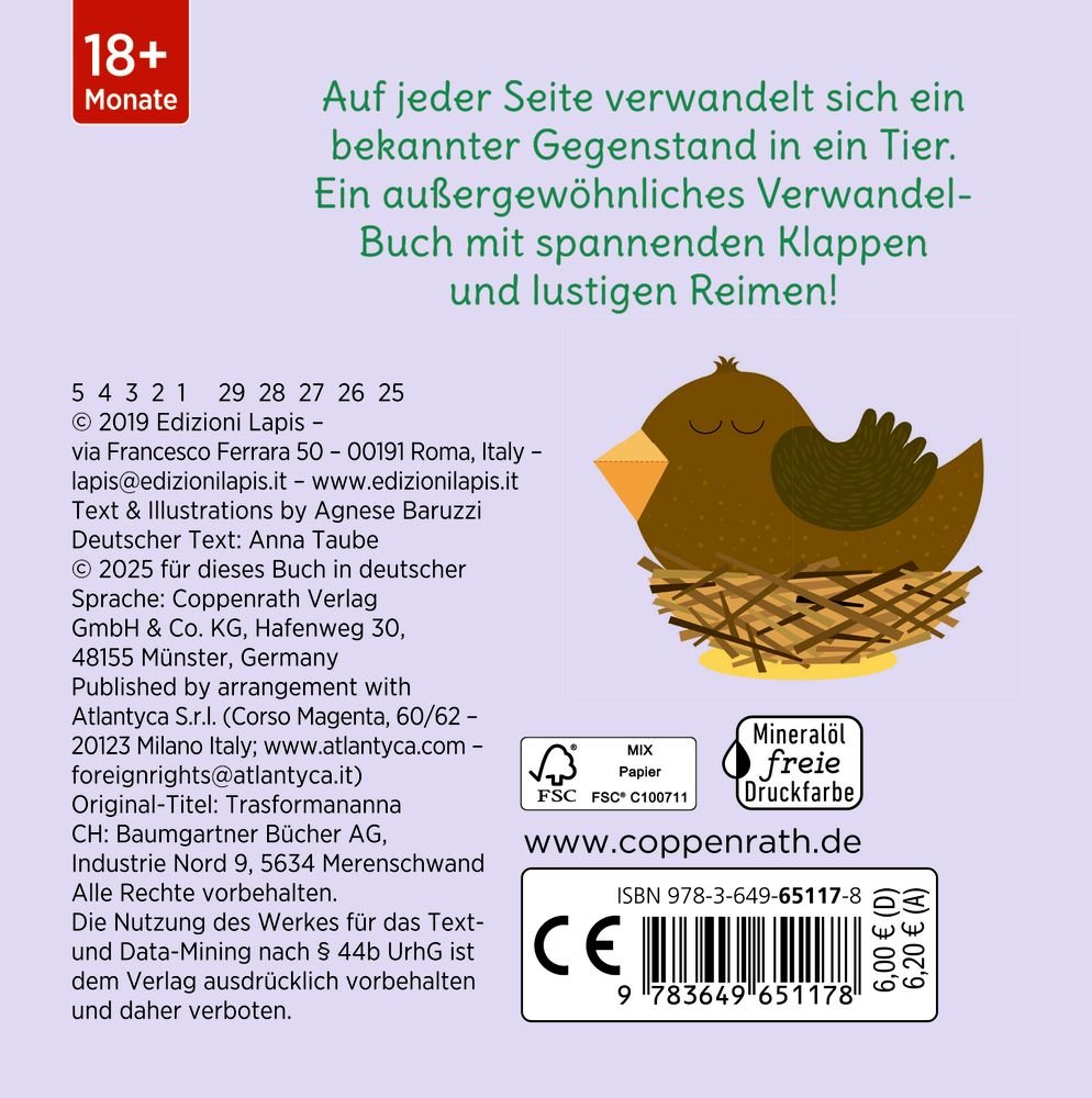 minifanten Buch Coppenrath Klipp Klapp Bett oder Tier robust