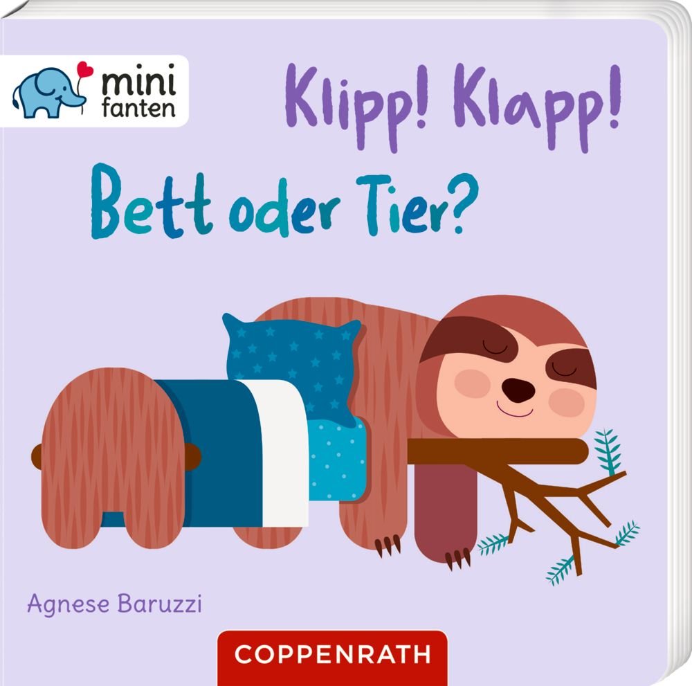minifanten 45 Klipp Klapp Bett oder Tier Pappbilderbuch Coppenrath