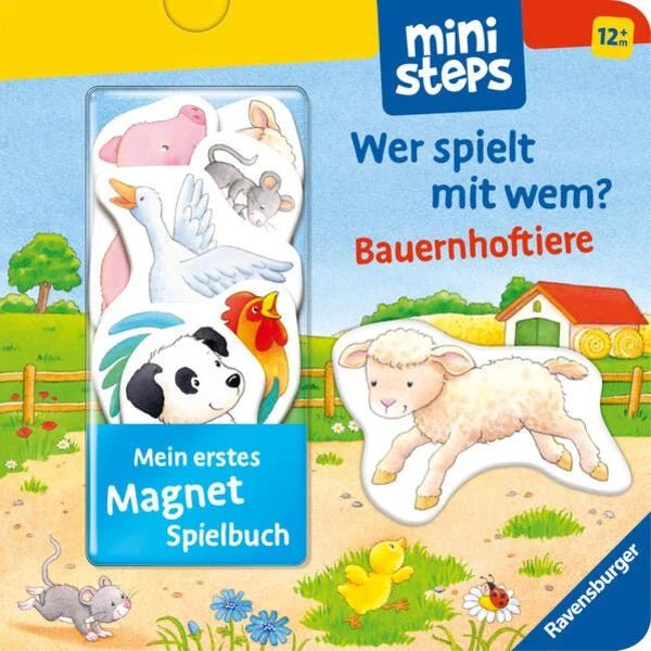 Ministeps: Mein erstes Magnetbuch: Wer spielt mit wem? Bauernhoftiere - Ravensburger