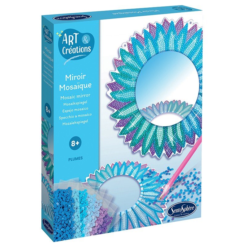 Miroir Mosaïque Plumes – Spiegel-Bastelset mit Mini-Mosaiken