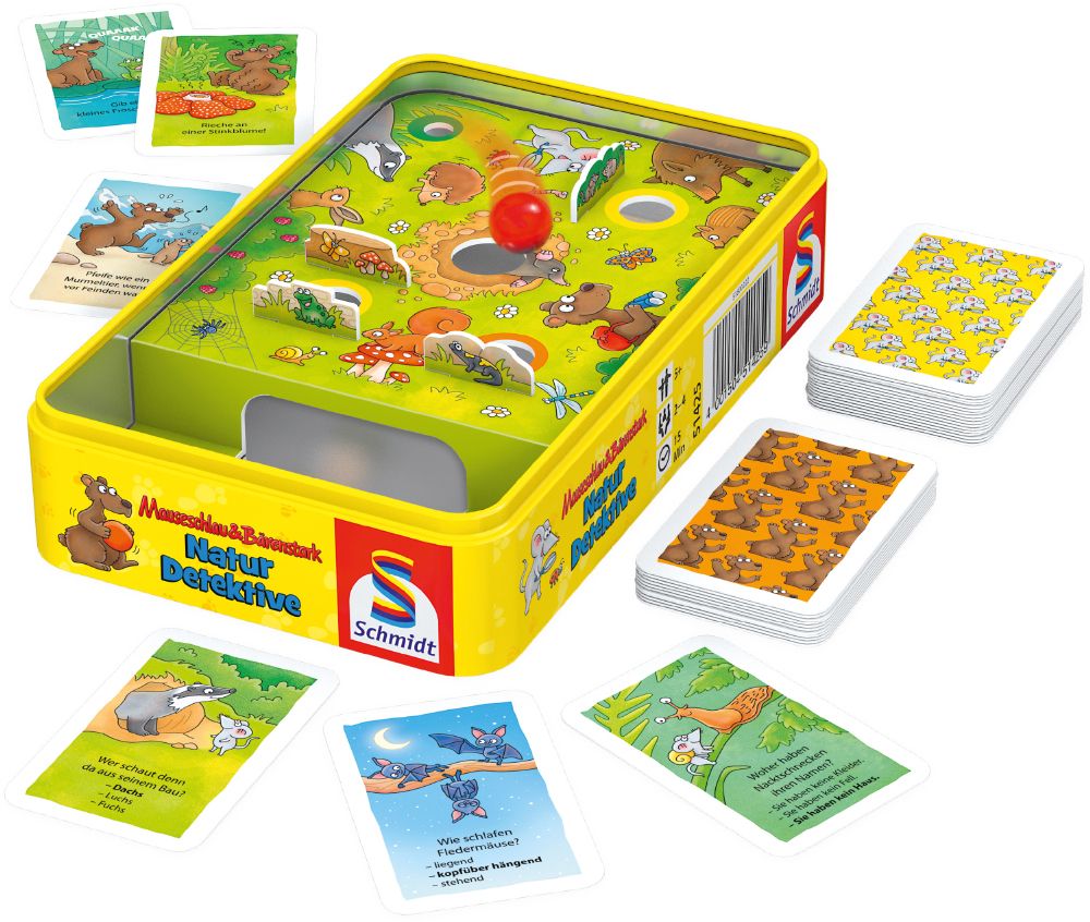 Naturdetektive Reisespiel in Metalldose – Quiz & Kugellabyrinth für Kinder