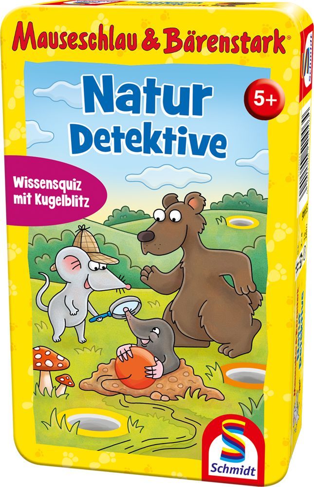 Naturdetektive Reisespiel in Metalldose – Quiz & Kugellabyrinth für Kinder