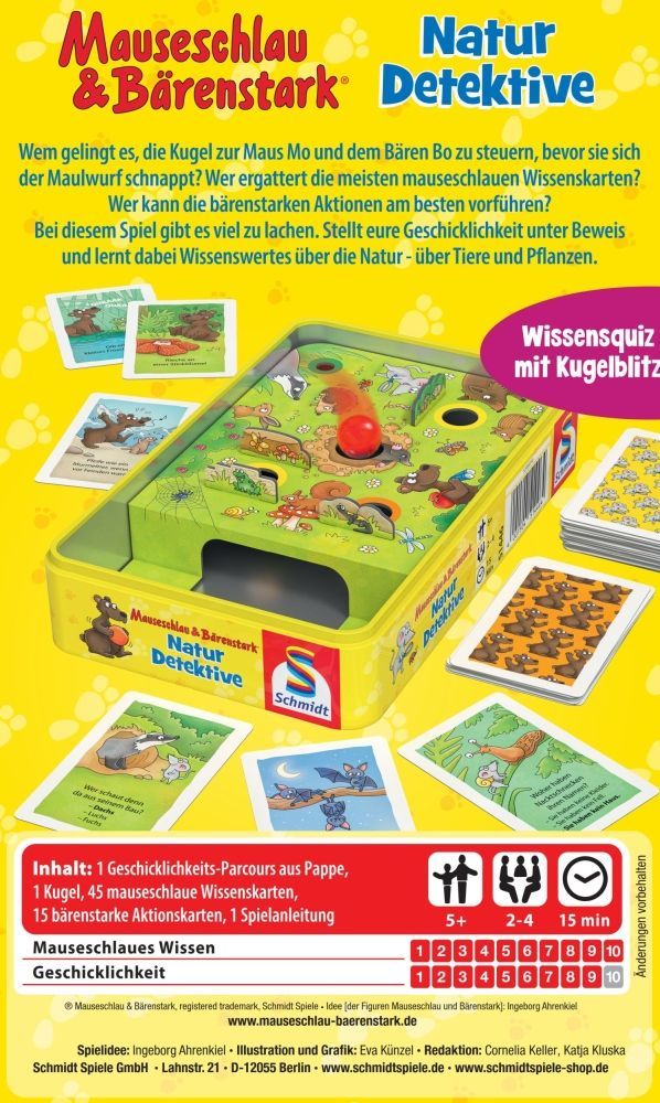 Naturdetektive Reisespiel in Metalldose – Quiz & Kugellabyrinth für Kinder