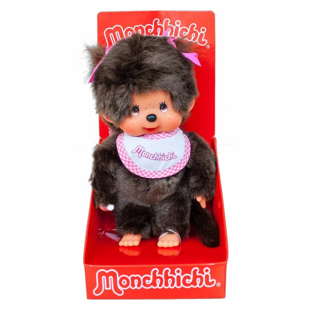 Monchhichi Mädchen mit pinkem Latz 20 cm Plüschfigur ab 3 Jahren