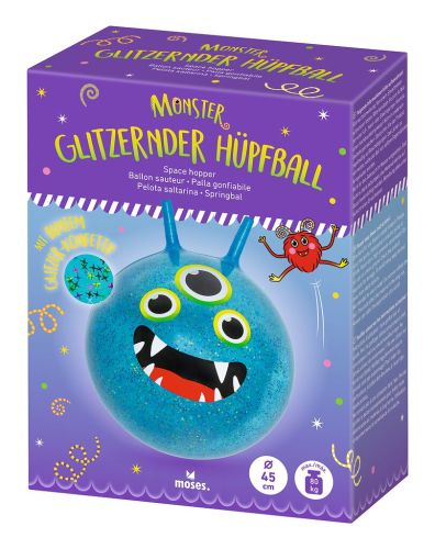 Monster Hüpfball Glitzerball mit Griffen Motoriktraining Kinder 4 Jahre