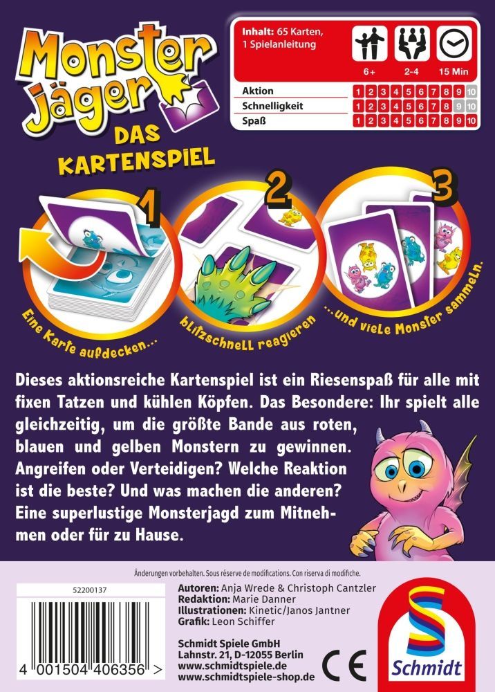 Monsterjäger Kartenspiel ab 6 Jahren – schnelles Reaktionsspiel