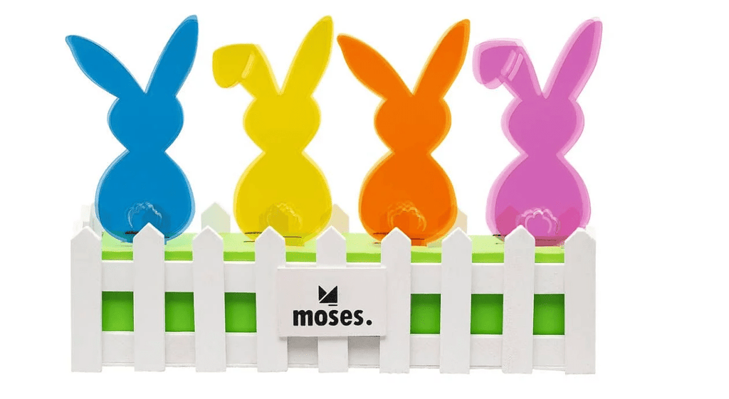 Bunter Hasen-Stecker aus Acryl für Osterdeko im Garten