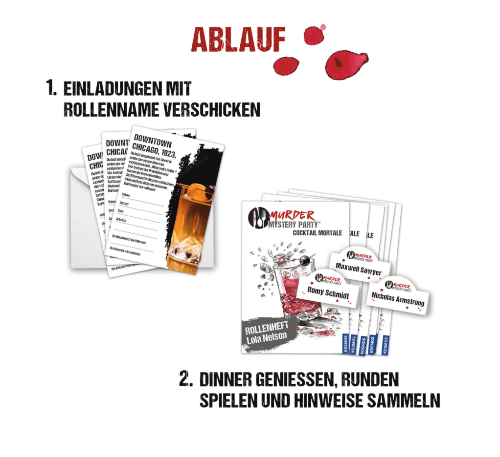 Murder Mystery Party Cocktail Mortale – Krimi-Dinner für 6 Personen ab 16 Jahren