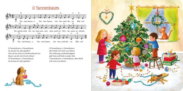 Musikbuch Weihnachten mit Liedern und Illustrationen für Kleinkinder
