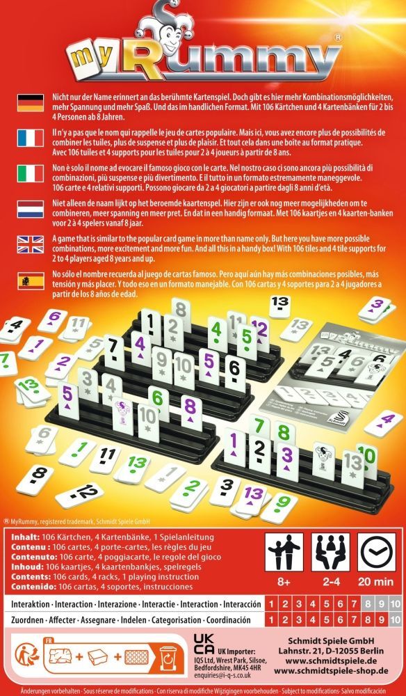 MyRummy Reisespiel in Metalldose – kompakte Rummikub-Variante für unterwegs