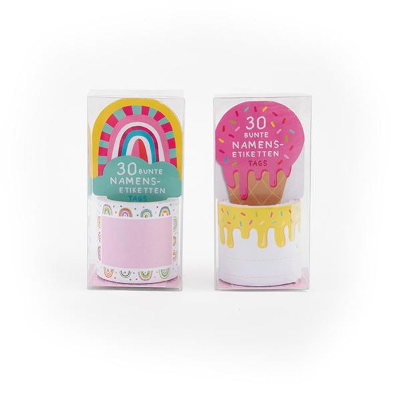 Namensetiketten Papier 6 x 4 cm Trendhaus selbstklebend 2 Designs