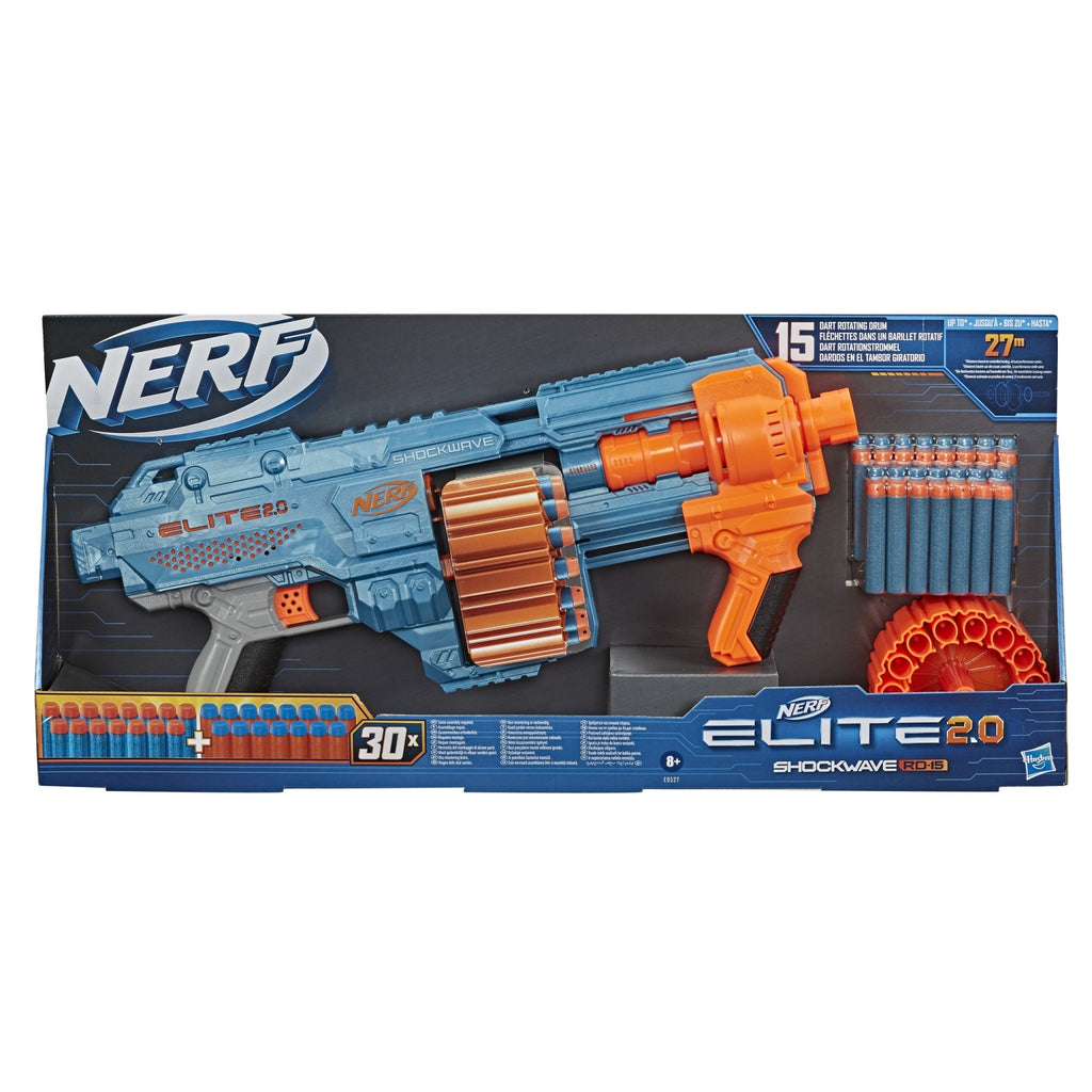 Nerf Elite 2.0 Shockwave RD-15 Blaster mit 15-Dart-Trommel

