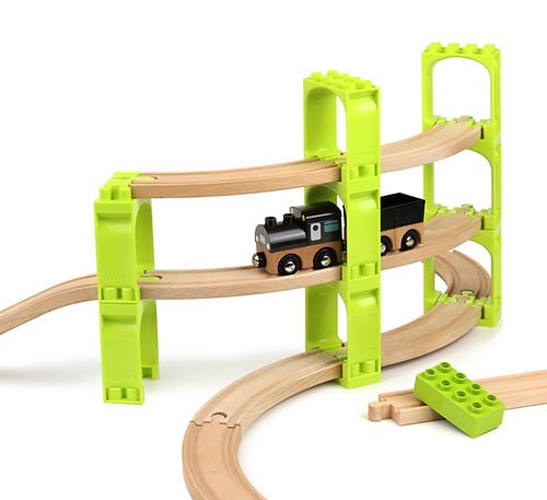Noppi Eisenbahn 16 Bauteile Brücken Helix ab 2 Jahren