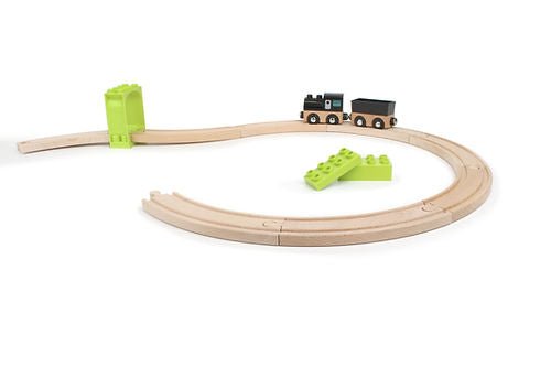 Noppi Eisenbahn 8 große Kurven Holzschienen ab 2 Jahren