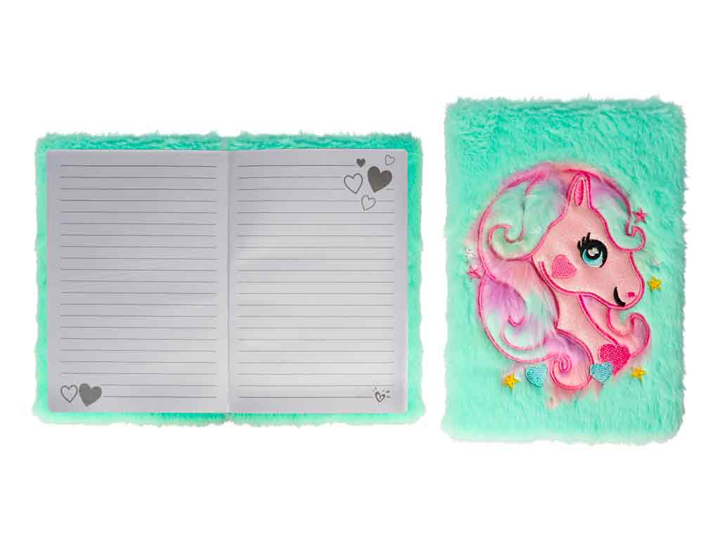 Pastell Pferd Notizbuch türkis Glitzerdetails