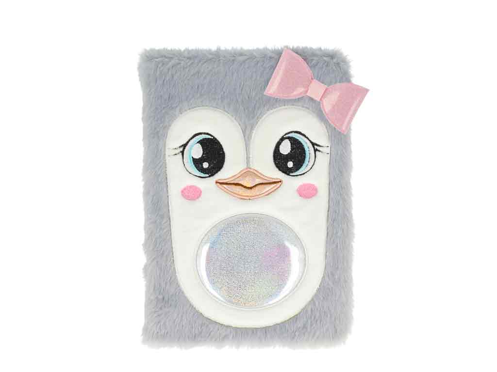 Notizbuch Cutie Pinguin grau A5 flauschiges Notizbuch Schule bb Klostermann