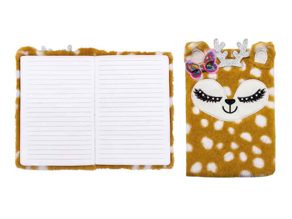 Notizbuch A5 Rehmotiv flauschiges Cover