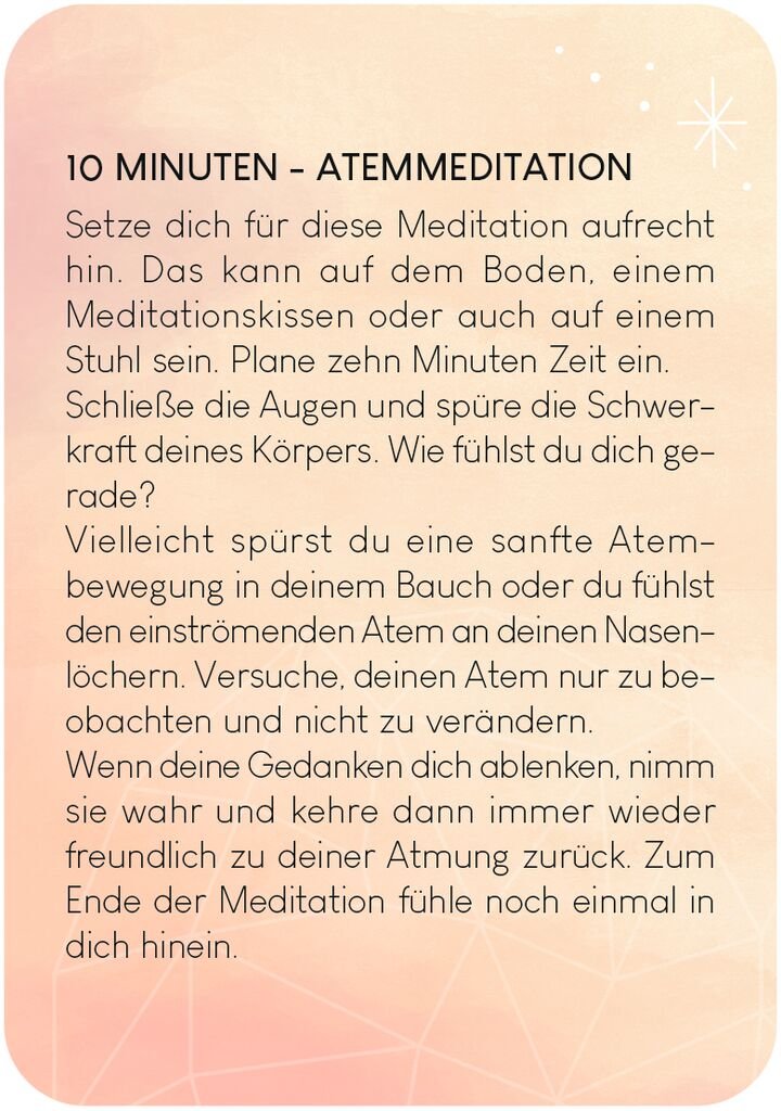 50 Atemübungen in Geschenkbox zur Entspannung