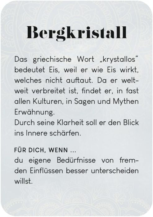 Geschenkbox mit 50 Karten zu Edelsteinen & Mythen