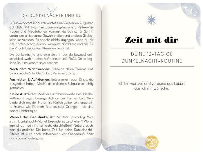 Omm for you Achtsamkeitsset Dunkelnächte mit 25 Ritualkarten
